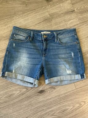 ***Mavi ***Pixie Faded & deconstructed Blue Rolled Cuff Denim Shorts
